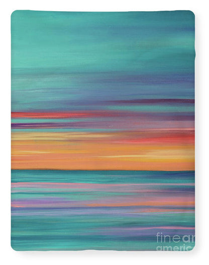 Abundance blue and orange ocean sunset - Blanket