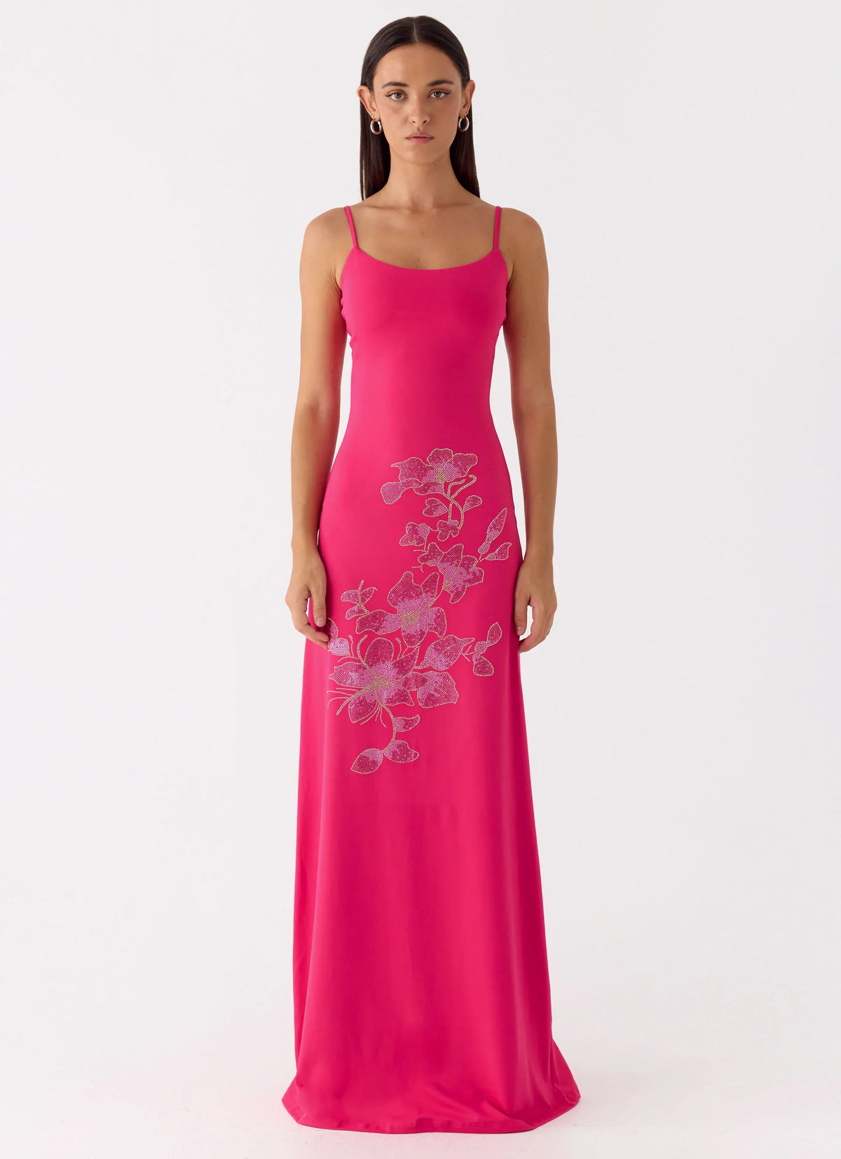 Carmine Embellished Maxi Dress - Fuchsia