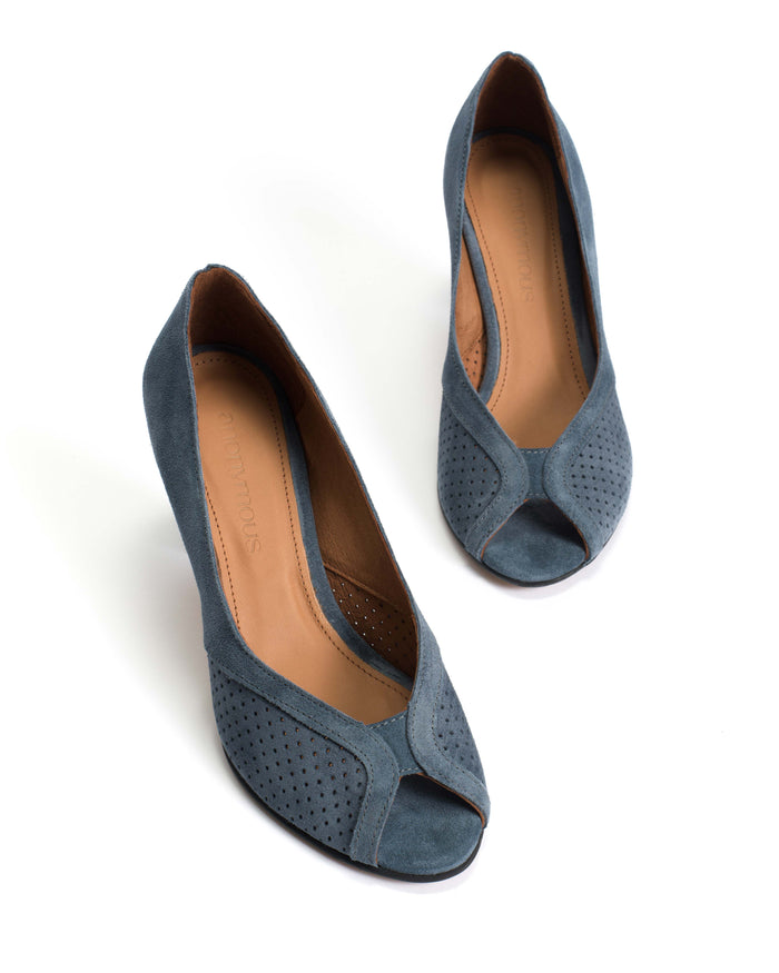 Alania Calf Suede Denim Blue - Anonymous Copenhagen