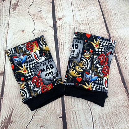 Alice in Wonderland fingerless gloves