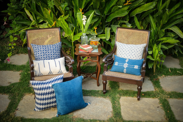 Anjali Dots Indigo Decorative Pillow Cover