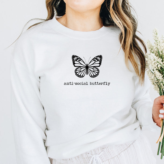 Anti-Social Butterfly crewneck sweatshirt, product photo 2