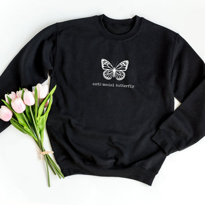 Anti-Social Butterfly crewneck sweatshirt, product photo 3