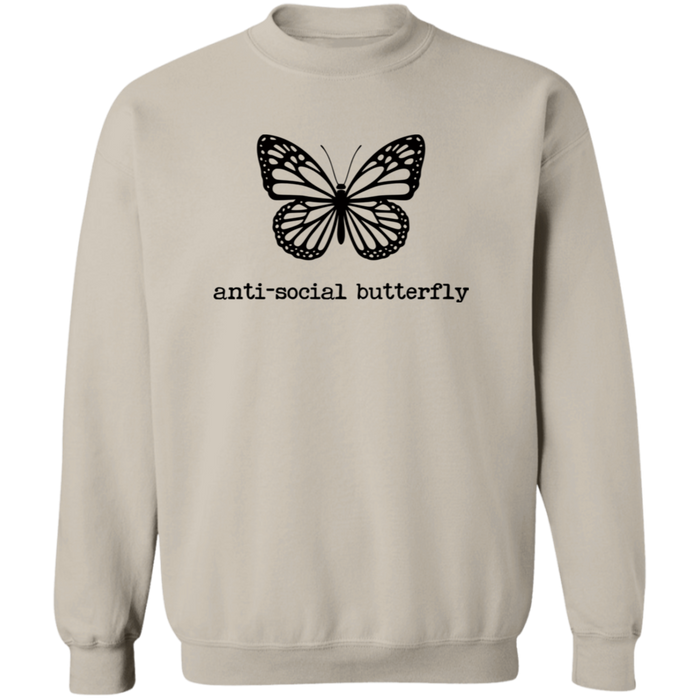 Anti-Social Butterfly crewneck sweatshirt in Sand