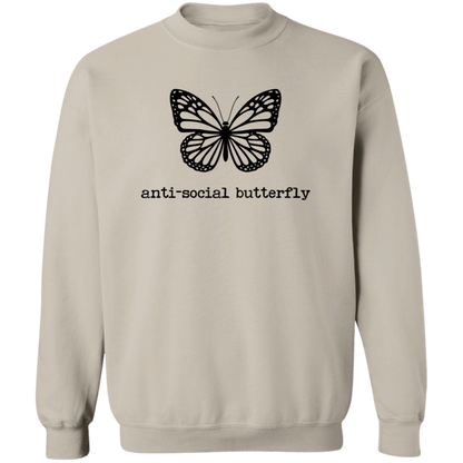 Anti-Social Butterfly crewneck sweatshirt in Sand