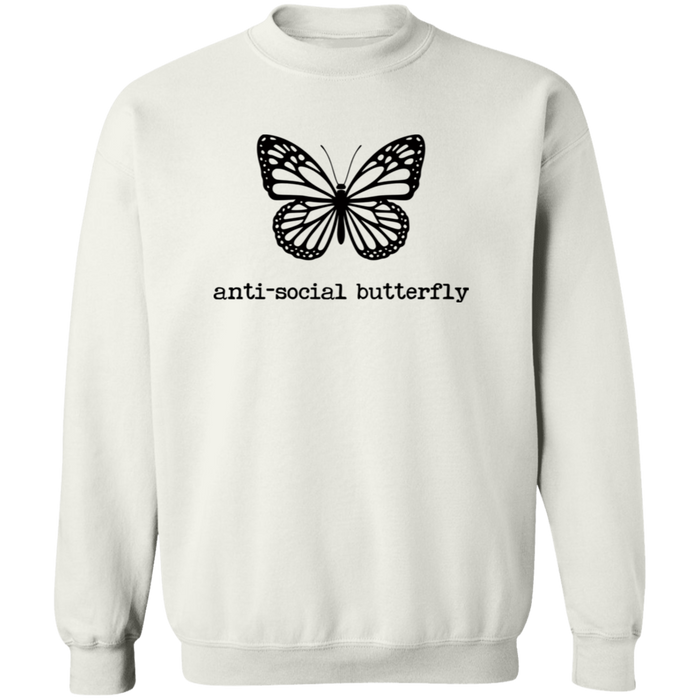 Anti-Social Butterfly crewneck sweatshirt in White