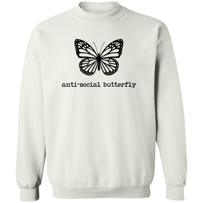 Anti-Social Butterfly crewneck sweatshirt in White