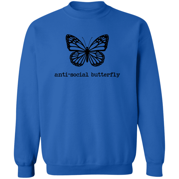 Anti-Social Butterfly crewneck sweatshirt in Royal
