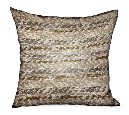 Antique Zane Brown Dobby Luxury Outdoor/Indoor Throw Pillow - Plutus Brands