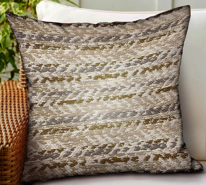 Antique Zane Brown Dobby Luxury Outdoor/Indoor Throw Pillow - Plutus Brands
