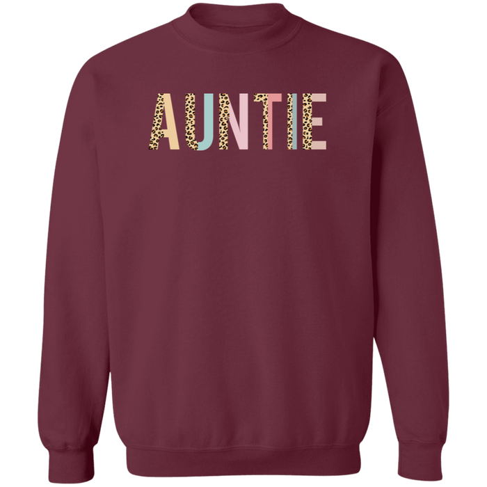 Auntie Pastel Color Block crewneck sweatshirt in Maroon