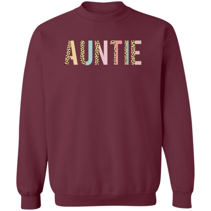 Auntie Pastel Color Block crewneck sweatshirt in Maroon