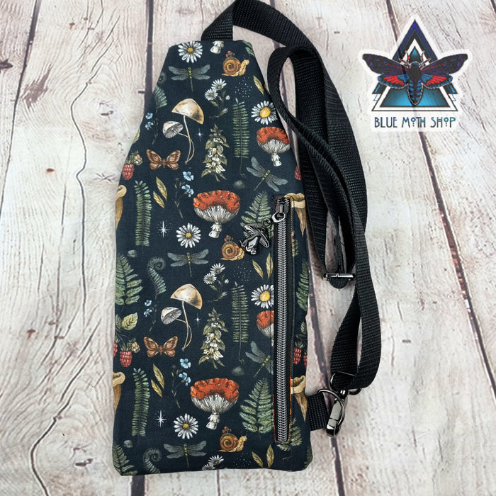 Autumn Mushrooms Mini Travel Sling Bag