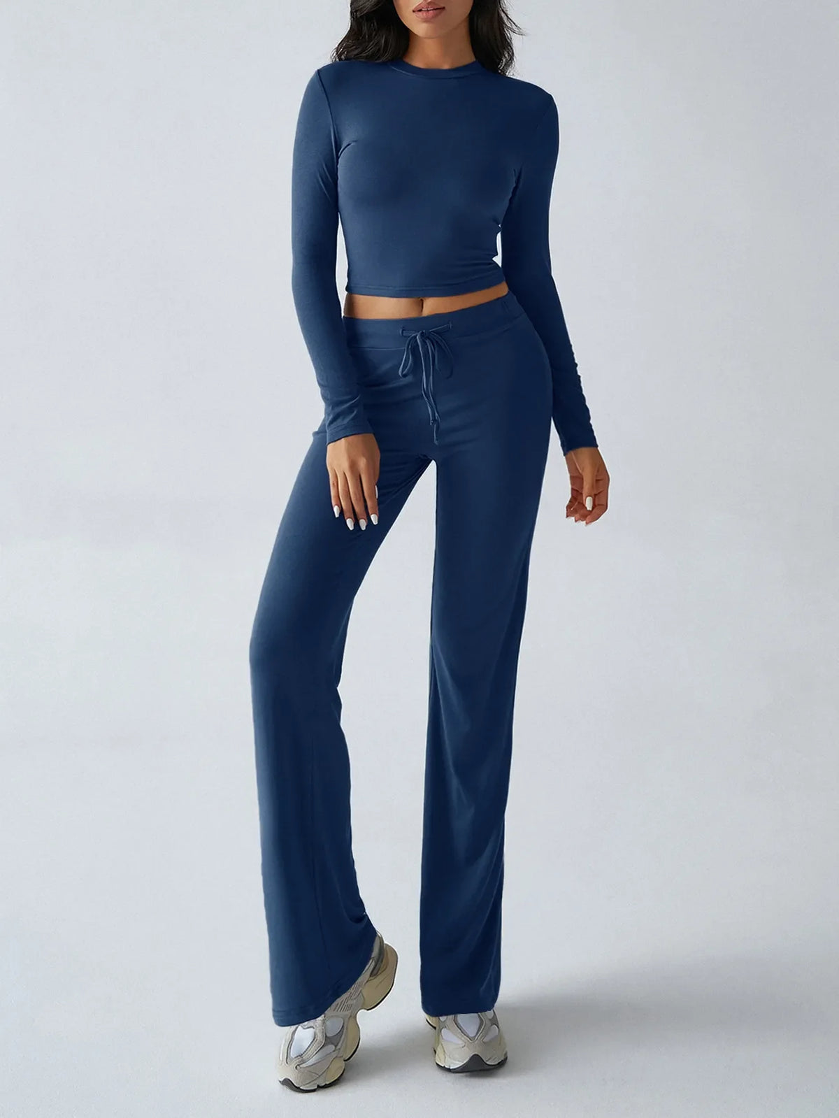 Hazel Blues® |  Round Neck Long Sleeve Top and Pants Set
