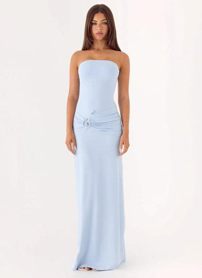 Dimmi Strapless Maxi Dress - Blue