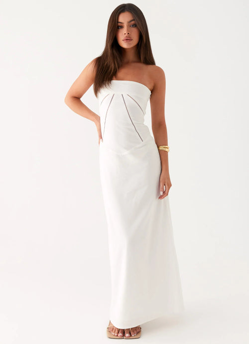 Cerisa Linen Maxi Dress White
