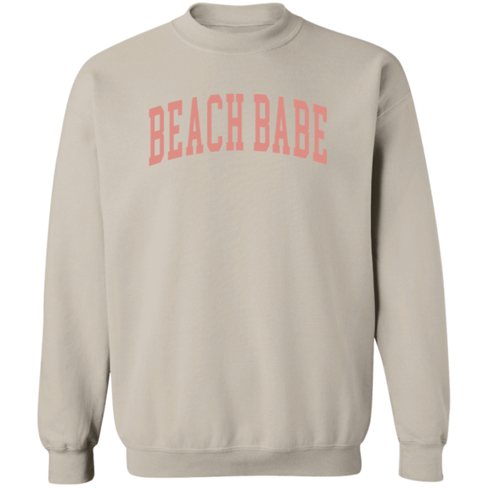 Beach Babe Varsity crewneck sweatshirt in Sand