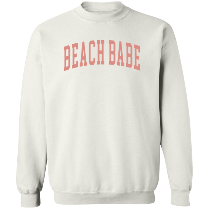 Beach Babe Varsity crewneck sweatshirt in White