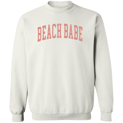 Beach Babe Varsity crewneck sweatshirt in White