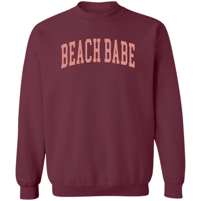 Beach Babe Varsity crewneck sweatshirt in Maroon