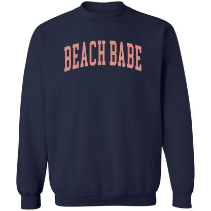 Beach Babe Varsity crewneck sweatshirt in Navy