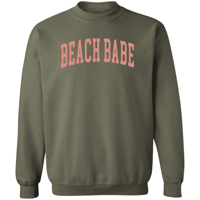 Beach Babe Varsity crewneck sweatshirt in Military Green