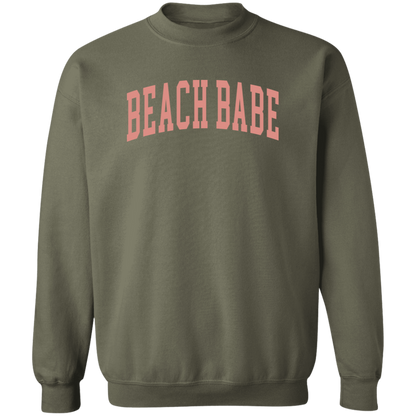 Beach Babe Varsity crewneck sweatshirt in Military Green