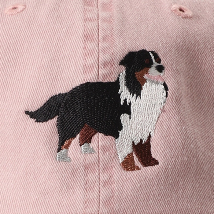 Bernese Mountain Dog Embroidered Pink Cotton Baseball Cap