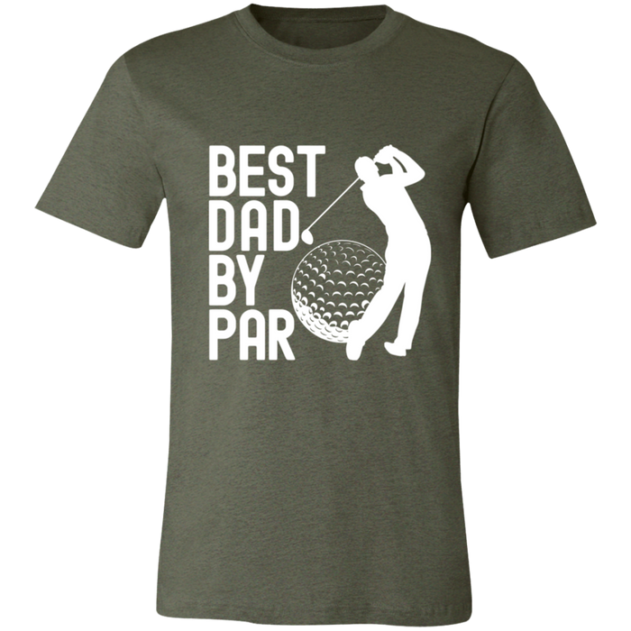 Best Dad By Par Golf Dad graphic t-shirt in Heather Military Green