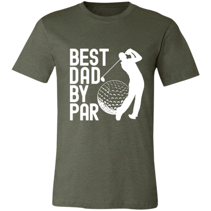 Best Dad By Par Golf Dad graphic t-shirt in Heather Military Green