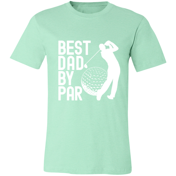 Best Dad By Par Golf Dad graphic t-shirt in Heather Mint