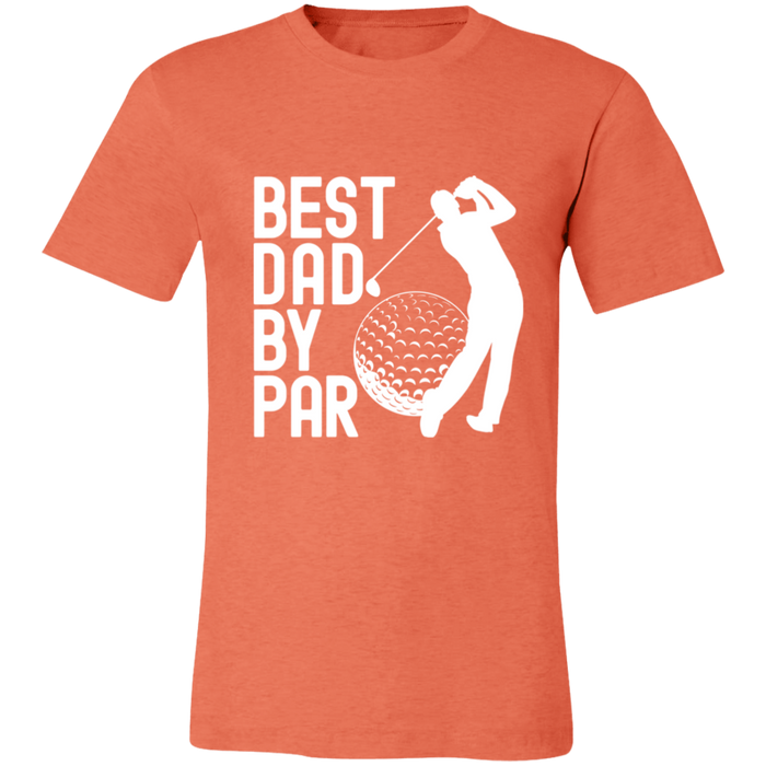Best Dad By Par Golf Dad graphic t-shirt in Heather Orange
