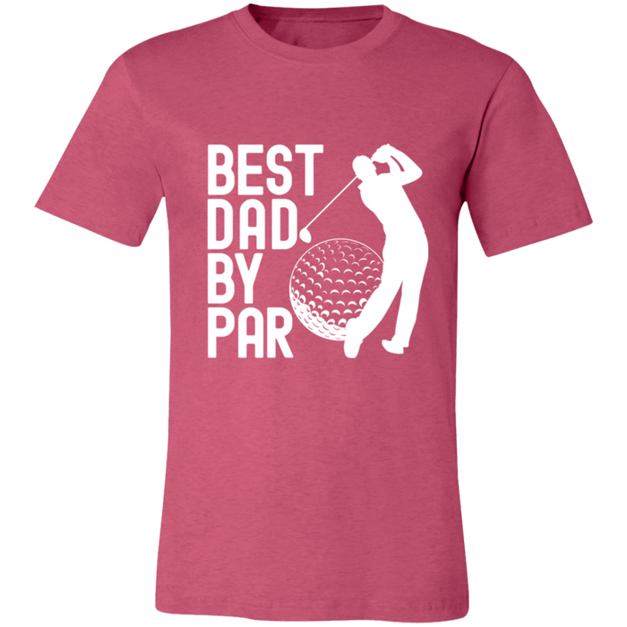 Best Dad By Par Golf Dad graphic t-shirt in Heather Raspberry
