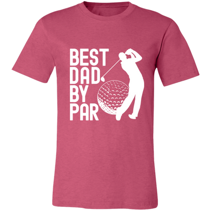 Best Dad By Par Golf Dad graphic t-shirt in Heather Raspberry