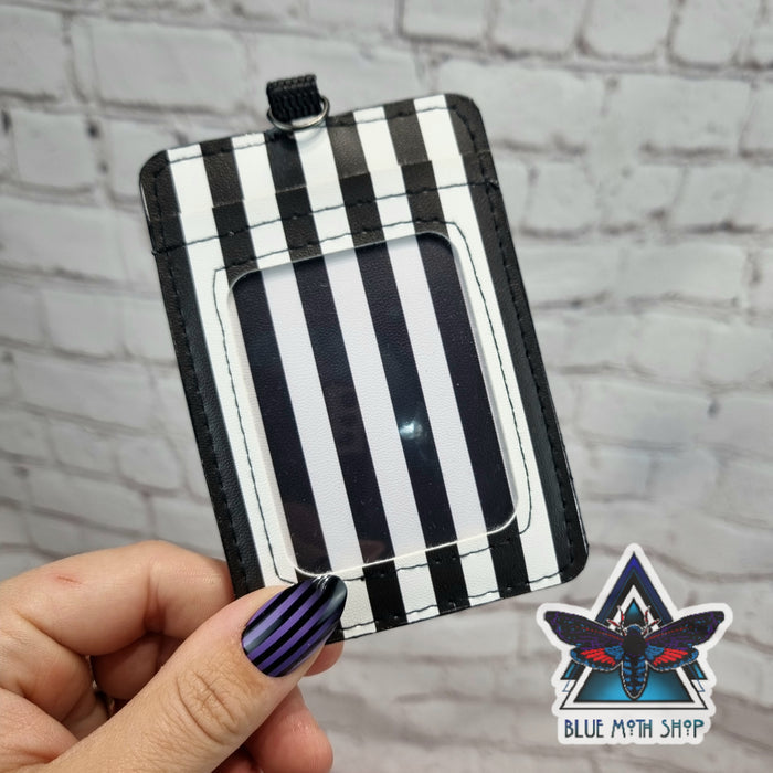 Black and white stripes ID wallet