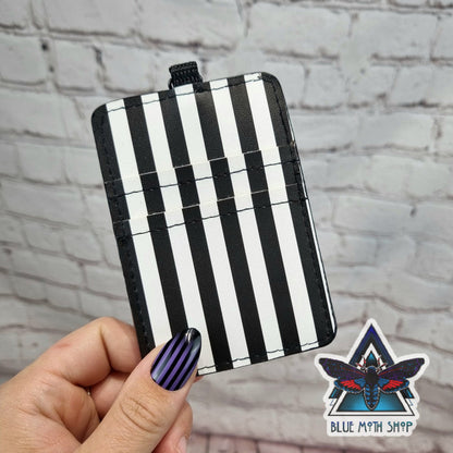 Black and white stripes ID wallet