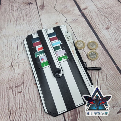 Black white stripes Slim Purse Wallet