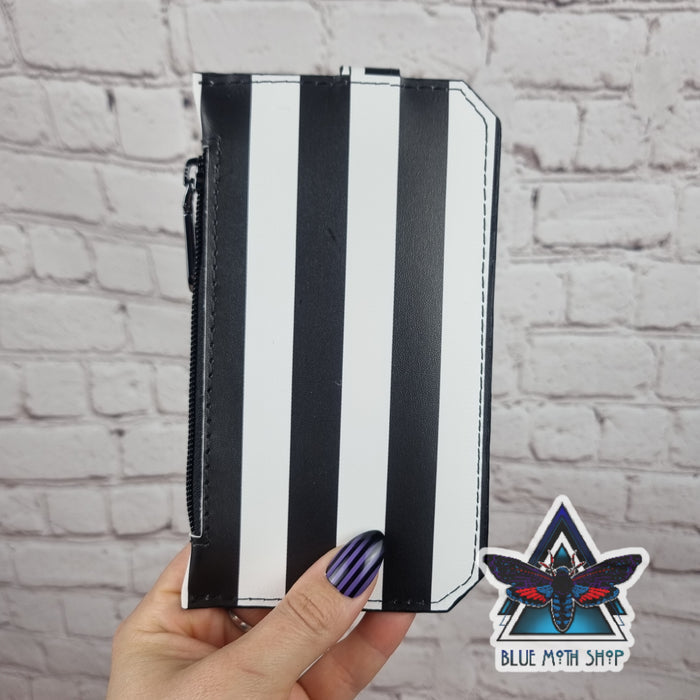 Black white stripes Slim Purse Wallet