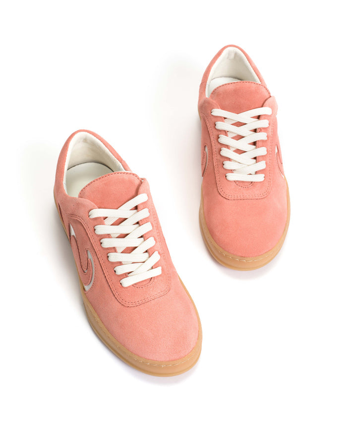 Blaire Calf suede & polished soft calf Coral pink & sand white - Anonymous Copenhagen