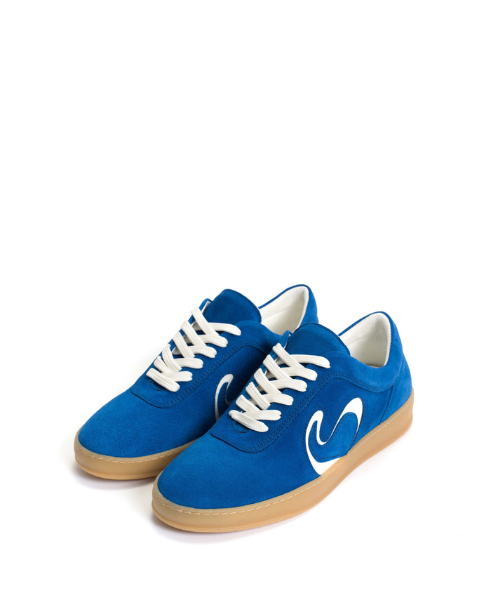 Blaire Calf suede & polished soft calf Electric blue & sand white - Anonymous Copenhagen