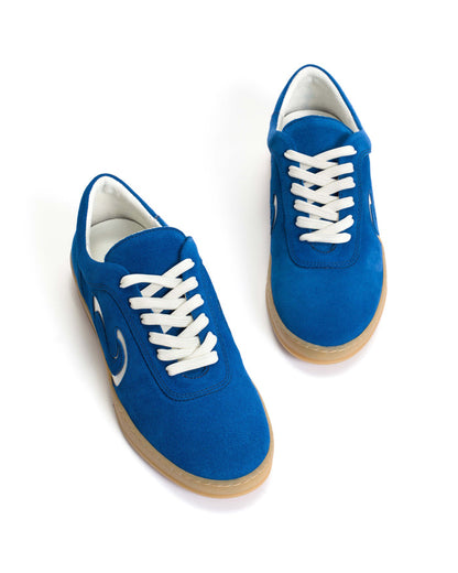 Blaire Calf suede & polished soft calf Electric blue & sand white - Anonymous Copenhagen