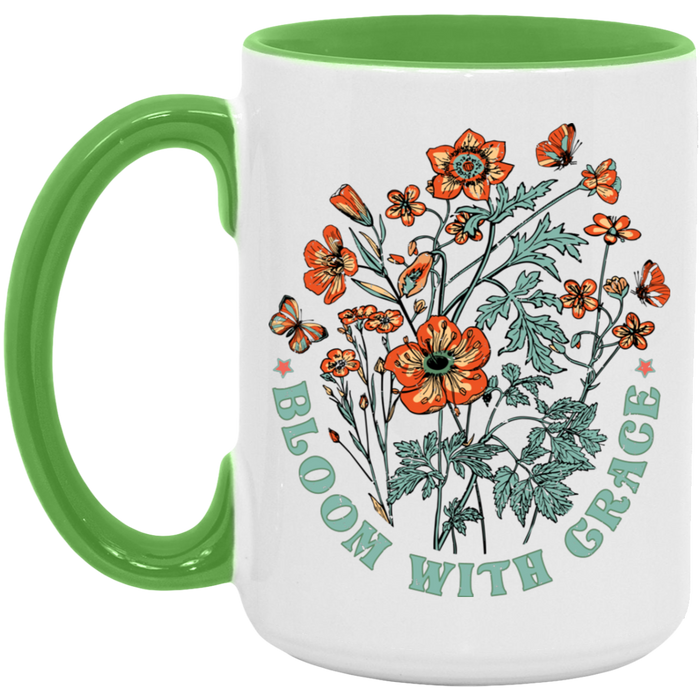 Bloom With Grace ceramic coffee mug