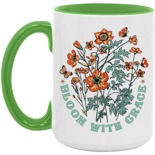 Bloom With Grace ceramic coffee mug