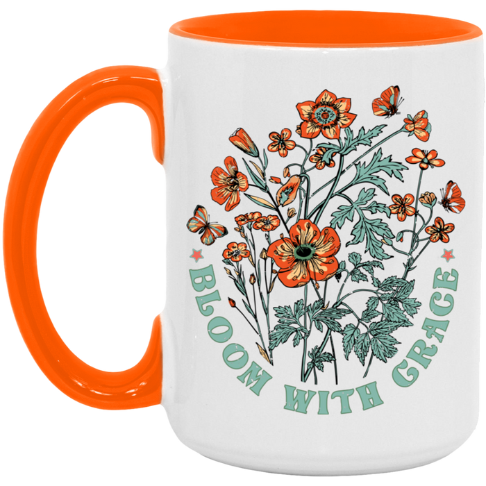 Bloom With Grace ceramic coffee mug, product photo 2
