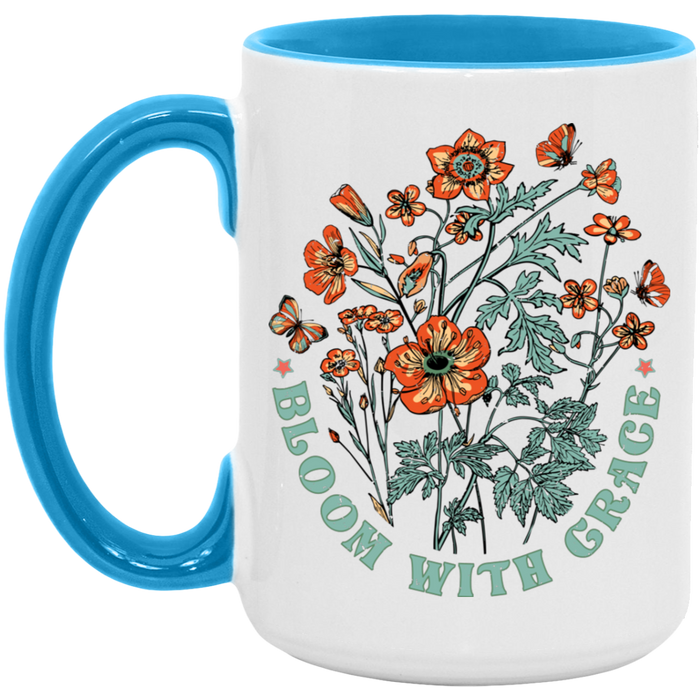 Bloom With Grace ceramic coffee mug, product photo 4