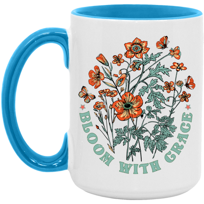 Bloom With Grace ceramic coffee mug, product photo 4