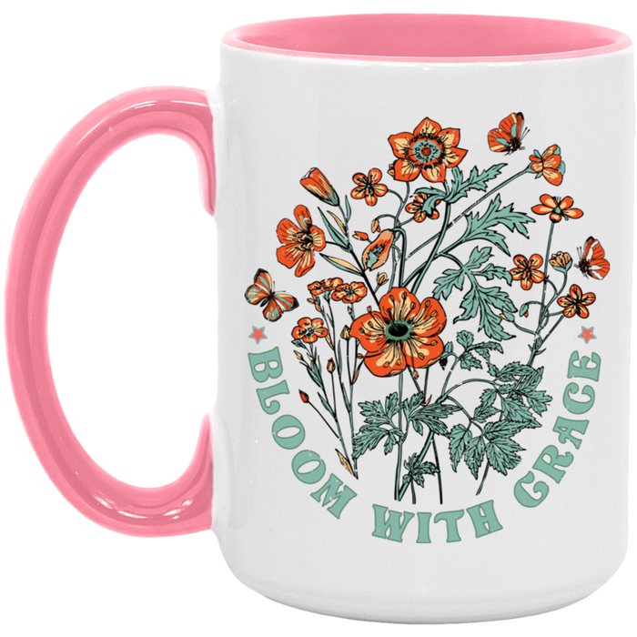 Bloom With Grace ceramic coffee mug, product photo 5