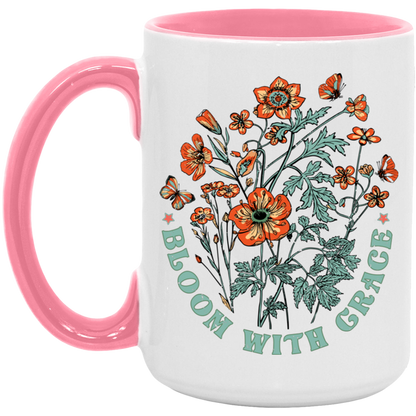 Bloom With Grace ceramic coffee mug, product photo 5