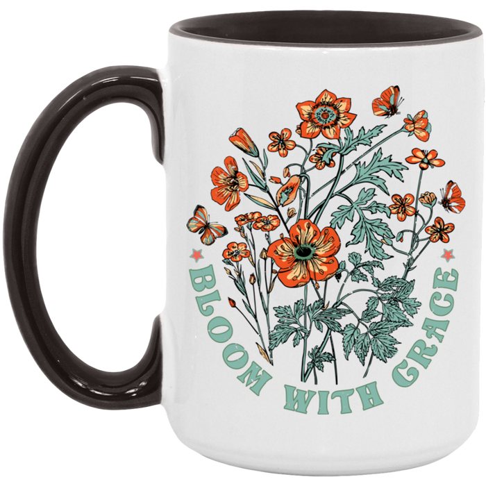 Bloom With Grace ceramic coffee mug, product photo 6