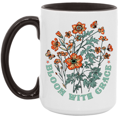 Bloom With Grace ceramic coffee mug, product photo 6